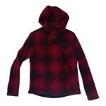 The North Face womens small red black pull over hoodie cowl neck plaid checkered Photo 0