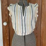 Lilla P Woven Stripe Ruffle Sleeve Tank Photo 4