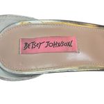 Betsey Johnson  Broadway Silver Strappy Heels Size 8.5 Rhinestone Metallic Prom Photo 5