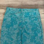 Gloria Vanderbilt Teel & Light Blue Stretchy Capri Jeans Leaf Print Size 8P Photo 11