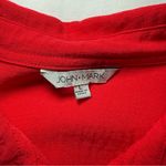 John Mark  Tunic Top Size Large Red Pockets Art to Wear Zip Back 3/4 Sleeves Photo 2