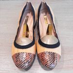 Louise et Cie Elainne Tan & Snakeskin Leather Ballerina Ballet Flats Size 8.5 Photo 1
