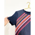 Tory Burch  Kayla Asymmetric Striped Linen Shirt Medium Silk Preppy Quiet Luxury Photo 7