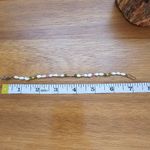 Freshwater Pearl Gold Green Pink Crystal Bead Bracelet Photo 3