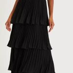 LULUS NWT Seriously Sensational Black Strapless Tiered Maxi Dress M Size M Photo 0