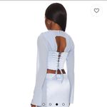 Danielle Guizio NWOT GUIZIO Ravello Corset in Baby Blue Photo 2