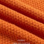 Oversized Long Sleeve Pullover Cropped Lantern Sleeve Chunky Knit Sweater Orange Photo 3