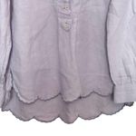 Claridge + King linen Lavender Scalloped Edges Lagenlook Romantic tunic Large‎ Purple Photo 5