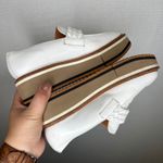 Clergerie Paris Baldie Derby Size 36.5 Platform Loafer White Leather Woven Shoes Photo 5