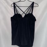 Torrid Black Strappy SWIM TOP SIZE 4X padded bra RUSCHED front clean Photo 5