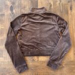 Hollister Chocolate Brown Velour Long Sleeve Cropped Jacket Size XS Photo 4