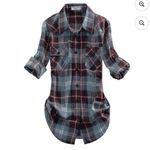 NEW! Matchstick Women’s Plaid Flannel Shirt 100% Cotton Blue Pink Size XS Photo 2