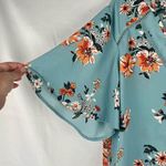 Sandy & Sid  Blue Floral V-neck Blouse XL Photo 1
