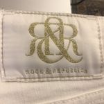 Rock & Republic White Kiss Boot Cut Crop Raw Edge Hem Gold Buttons Jeans 28 Photo 9