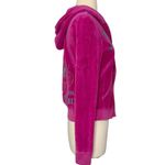 Juicy Couture Vintage Y2K  Pink Velour Metallic Glitter Zip Up Hoodie Jacket Sz L Photo 6