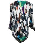 cha cha vente Cascade Abstract Scoop Neck Cut Out Tie Up Top Blouse XL Photo 1
