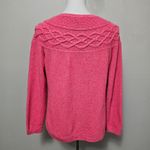 Talbots Pink Confetti Cable Yoke Crewneck Sweater Size LP Photo 5
