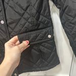 Ralph Lauren Lauren  Womens Puffer Jacket XS Black Quilted Button Zip Hood Photo 3