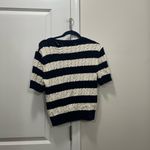 Flawed DUNST Blue Striped Summer Cableknit Sweater Size Medium $140 Photo 4