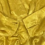 WAYF Yellow Gold Snake Print Long Sleeve Mini Dress Ruched Low Cut Large New Photo 8