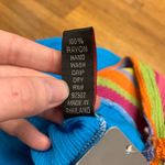 Sacred Threads Sacred‎ Threads Dress Halter Blue Multicolor Striped Sleeveless Summer Beach M Photo 4