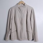 Chico's Chico’s Faux Suede Jacket Lace Up Sleeves Detail Cream 16/18 Chico’s Size 3 Photo 0