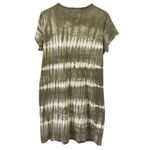 Gap  Cotton Olive Green Tie Dye Short Sleeve Tee Dress Boho Hippie Womens Large Photo 8