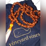 Vineyard Vines Wood Beaded Tassel Necklace with dustbag. Photo 3