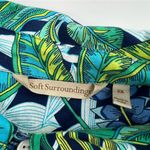 Soft Surroundings  Green Tropical Leaf Linen Blend Jordan Button Up Shirt sz 3X Photo 3