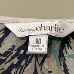 Charming Charlie  medium cardigan womens white blue floral pattern sheer flowy Photo 3