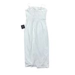 Lulus NWT  Women's Always Turning Heads White Bustier Tulip Midi Dress Size L Photo 6