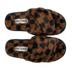 Minnetonka NEW  Esme Slippers Checkerboard Faux‎ Fur Open Toe Size 6 Photo 5