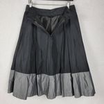 Renee C . Womens Skirt Size M Black Gray Pleated A-line Colorblock Midi Casual Photo 10