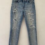 American Eagle  airflex high waisted Trendy Distressed Blue Jeans size 28x28 Photo 0