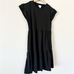 J.Crew Cotton T-Shirt Dress with Ruffle Cap Sleeve in Black Size XXS Photo 1