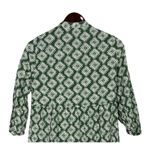 ZARA Oversized Cadie Geometric Print Tiered Pleated Mini Dress Tie XS Green Photo 6