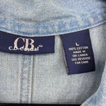 CB Casual 90s Y2K Mini Dress Chambray Denim Butterfly Embroidery Size Large Photo 6