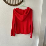 Aerie  PINK Chenille Chunky Knit Pullover Sweater Hood Drawstring XS Photo 5