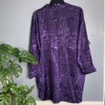 Victoria's Secret Victoria Secret Gold Label Purple Satin Damask Embossed Button Sleep Shirt M/L Photo 2