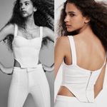 ZARA  White Denim Corset Top Photo 1