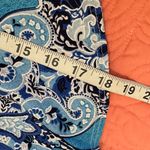 Olivia Matthews Blue & White Paisley Print Dress | Bell Sleeves | Classic Shift Photo 8