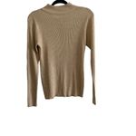 Joseph A  Silk Metallic Gold Turtleneck Pullover Sweater Fitted L Photo 1