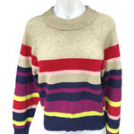 Lea & Viola  Women's Multicolor Striped Colorblock Long Sleeve Sweater Top Size M Photo 0