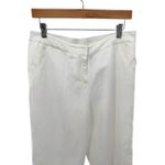 Elementz  Women's White Linen Blend Cropped Pants with Eyelet‎ Detail Size M Photo 2