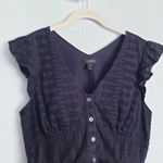 J.Crew Black Eyelet V-neck Sleeveless Cotton Top Photo 5