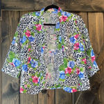 Choices Petites Open Jacket Floral and Animal Print Blue Size undefined Photo 0