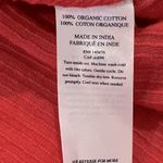 Faherty Willa Button Front Peasant Blouse Carmine Red Coral Organic Cotton Small Photo 5