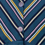 Monteau Los Angeles Size 3X Green Striped V-Neck Ruffle Cap Sleeve Sheath Dress Photo 5