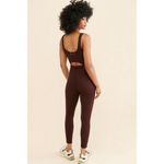 The Upside Houndstooth Farrah Catsuit Medium Jacquard Fitted Jumpsuit Cutout Brown Photo 2