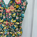 Loft NWOT beach dark teal bright floral 1 one piece swimsuit women's 6 Photo 5